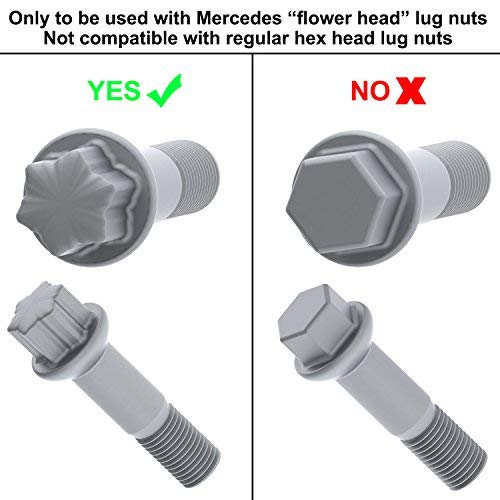  [AUSTRALIA] - ATLIN Protective Lug Nut Socket for Mercedes Vehicles with 17mm Convex, Flower Head Lug Nuts