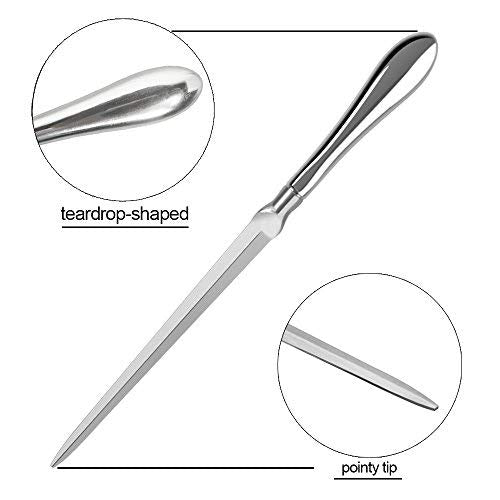  [AUSTRALIA] - 2 Pack Letter Opener, Envelope Open Slitter Metal Letter Opening Knife Silvery Hand Envelope Slitter for Home Office Supplies (9 Inch)