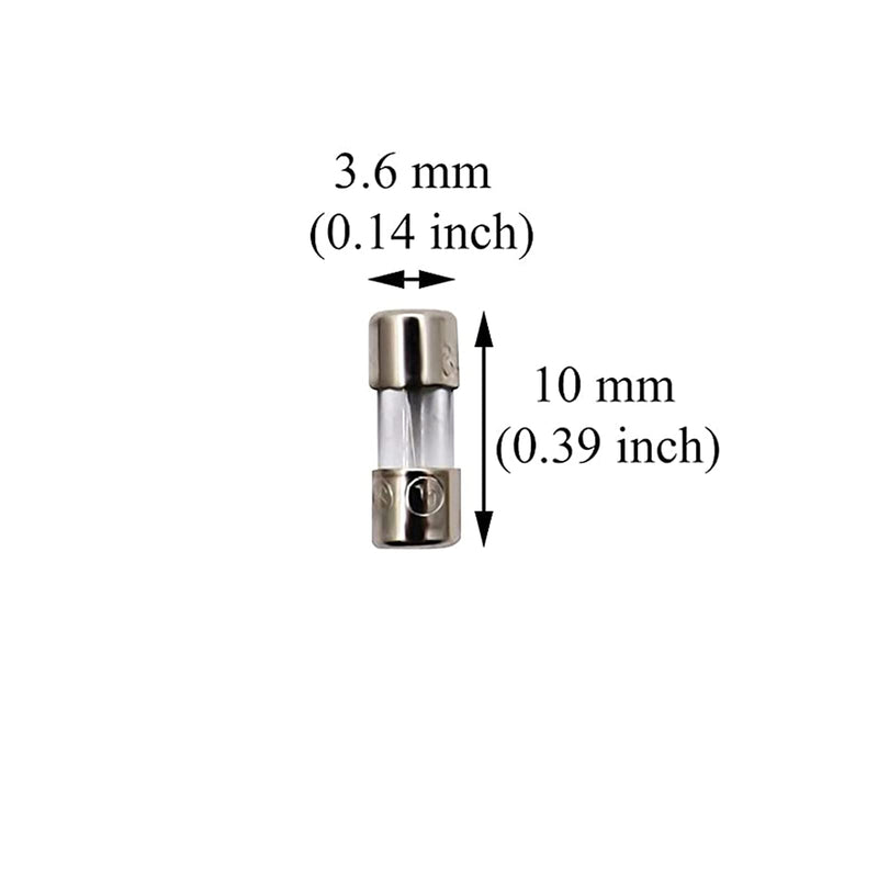  [AUSTRALIA] - SIXQJZML 10 Pack F3AL Fast-Blow Mini Fuse 3A 3amp 125V Glass Fuses 0.14 x 0.39 inch / 3.6 x 10 mm (125Volt) (F3A)