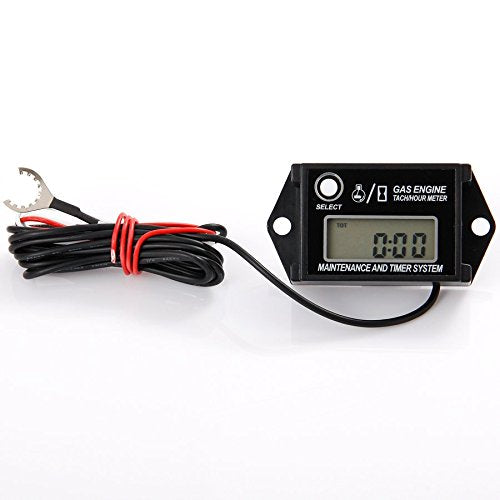  [AUSTRALIA] - Runleader HM026A Self Powered Engine Digital Maintenance Tachometer Hour Meter for Lawn Mower Generator Dirtbike Motorcycle Outboard Marine Paramotors Snowmobile and Chainsaws