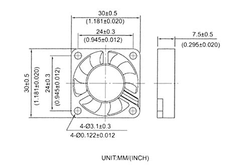  [AUSTRALIA] - Wathai 3007 30mm x 7mm DC Brushless Micro Blower Fan Projector Cooling Fan