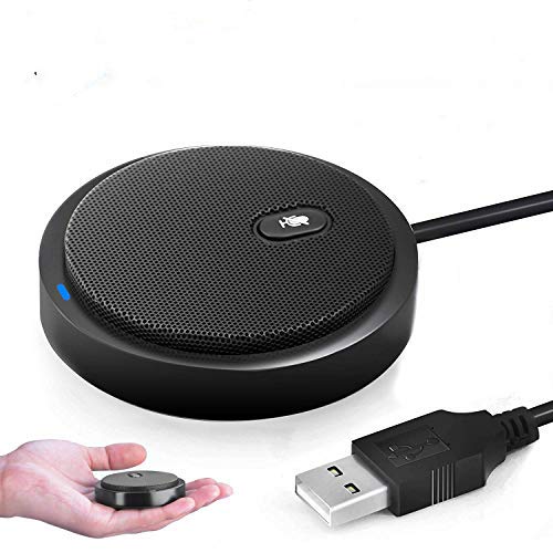  [AUSTRALIA] - Hfuear USB Conference Microphone, Desktop Omnidirectional Condenser Boundary PC Computer Laptop Mic with Mute Function for Recording, Video Meeting, Gaming, Skype, VoIP Calls (Window/Mac)
