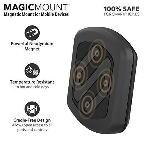  [AUSTRALIA] - Scosche MAG12V-XCES0 MagicMount Magnetic Phone Holder Mount for Car Cigarette Lighter - with USB Charging Outlet, Universal with All Devices - Phone Lighter Mount Gen 2 USB Charger