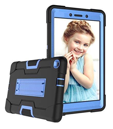  [AUSTRALIA] - Galaxy Tab A 8.0 Case 2019, Bingcok Heavy Duty Rugged Full-Body Hybrid Shockproof Drop Protection Cover with Kickstand for Samsung Galaxy Tab A 8.0 2019 Model SM-T290 /SM- T295 (1-Black +Blue) 1-Black +Blue