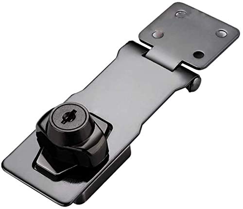  [AUSTRALIA] - keyed Hasp Locks Twist Knob Keyed Locking Hasp for Small Doors, Cabinets and More,Hardware Hasps,Chrome Plated Hasp Lock Catch Latch Safety Lock (Deep Black) Deep black