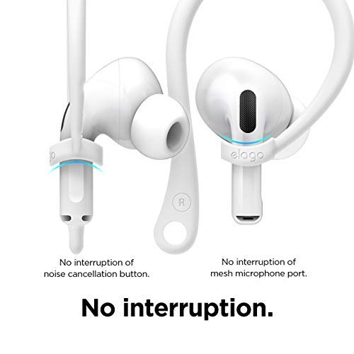 elago Ear Hooks Designed for Apple AirPods Pro and Designed for AirPods 1 & 2, Ergonomic Design, Durable TPU Construction, Full Access (White) [US Patent Registered] White - LeoForward Australia