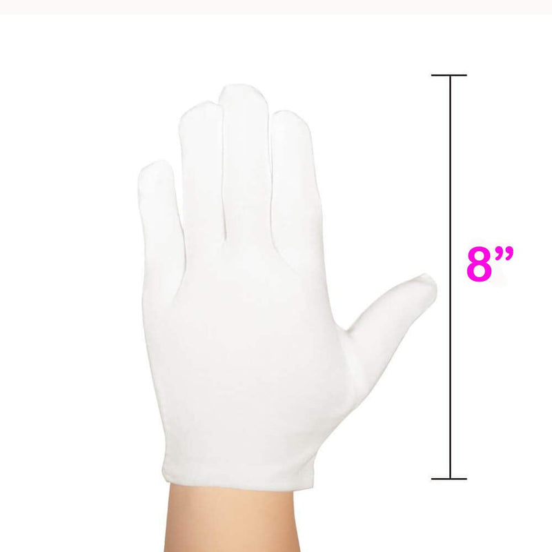  [AUSTRALIA] - 48 Pcs White Gloves, ANDSTON 24 Pairs Soft Cotton Gloves, Coin Jewelry Silver Inspection Gloves, Stretchable Lining Glove, Medium Size