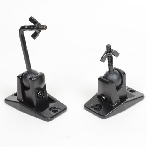  [AUSTRALIA] - VideoSecu Speaker Wall Ceiling Mount Bracket One Pair for Universal Satellite, fits Keyhole and Thread Hole with 1/4 20 Threads, 4mm and 5mm Black 1ST