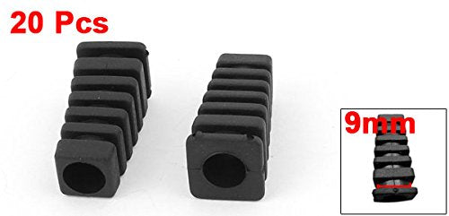  [AUSTRALIA] - Uxcell 20Pcs 27 x 9 x 6 mm Rubber Square Strain Relief Cord Boot Protector SLEEVE