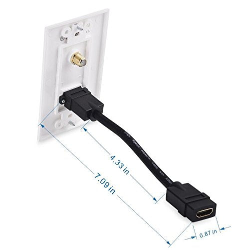  [AUSTRALIA] - Cable Matters HDMI Wall Plate with Coax Outlet (Coax Wall Plate) in White