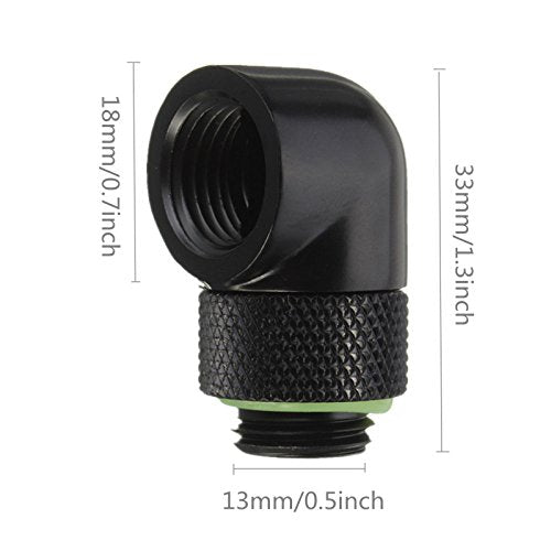 Kyerivs G1/4" Male to Female Extender Fitting, 90° Rotary Enhance Multi-Link Adapter Fitting for Computer Water Cooling System, 4-Pack 1 - LeoForward Australia