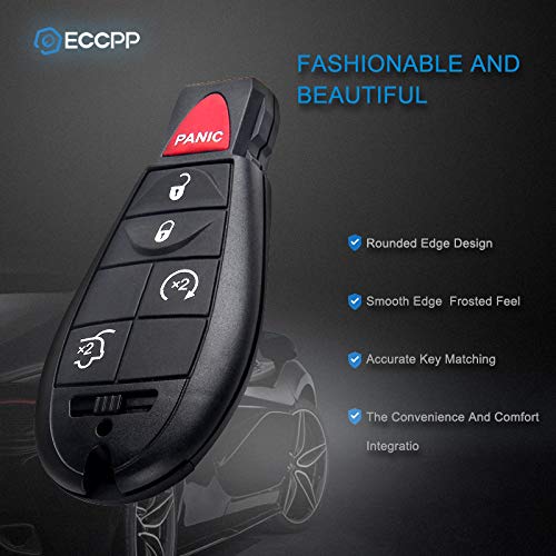  [AUSTRALIA] - ECCPP Replacement fit for Uncut 433MHz Keyless Entry Remote Car Key Fob for 08 09 10 11 12 13 dodge durango key fob Chrysler Dodge Volkswagen M3N5WY783X (Pack of 2)