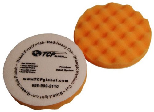  [AUSTRALIA] - TCP Global Complete 3 Pad Buffing and Polishing Kit with 3 - 8" Pads; 2 Waffle Foam and 1 Wool Grip Pads and a 5/8" Threaded Polisher Grip Backing Plate