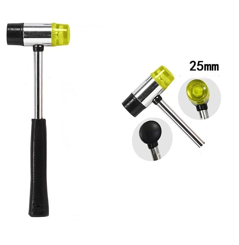  [AUSTRALIA] - AKOAK 25mm Dual Head Nylon Rubber Hammer Jewelers Metal Mallet,Multipurpose, Doublesided & Lightweight Mallet is Perfect for DIY Projects