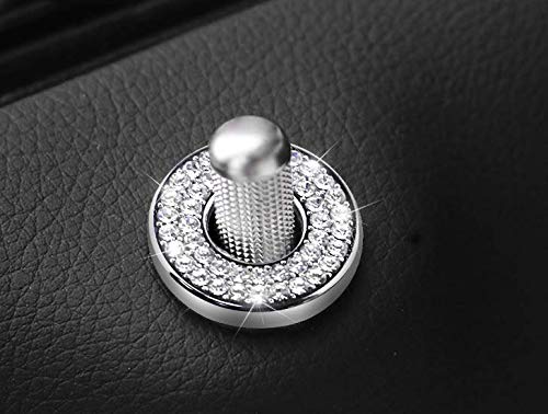  [AUSTRALIA] - YUWATON Car Interior Bling Accessories fit for Mercedes Benz BMW MINI Chevrolet Cadillac Ford Dodge Prosche Car Bling Accessories Car Door Lock Pull Rod Bolt 3D Rhinstone Decals Cover 4Pcs/Set(silver) silver