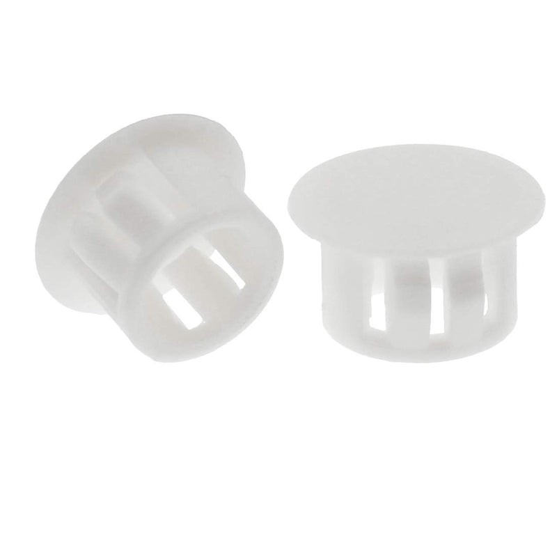 Suiwotin 60PCS 13mm (1/2") White Hole Plugs Plastic Flush Type Hole Plugs Snap in Locking Hole Tube, Furniture Fencing Post Pipe Insert End Caps (White) 13mm (1/2") - LeoForward Australia