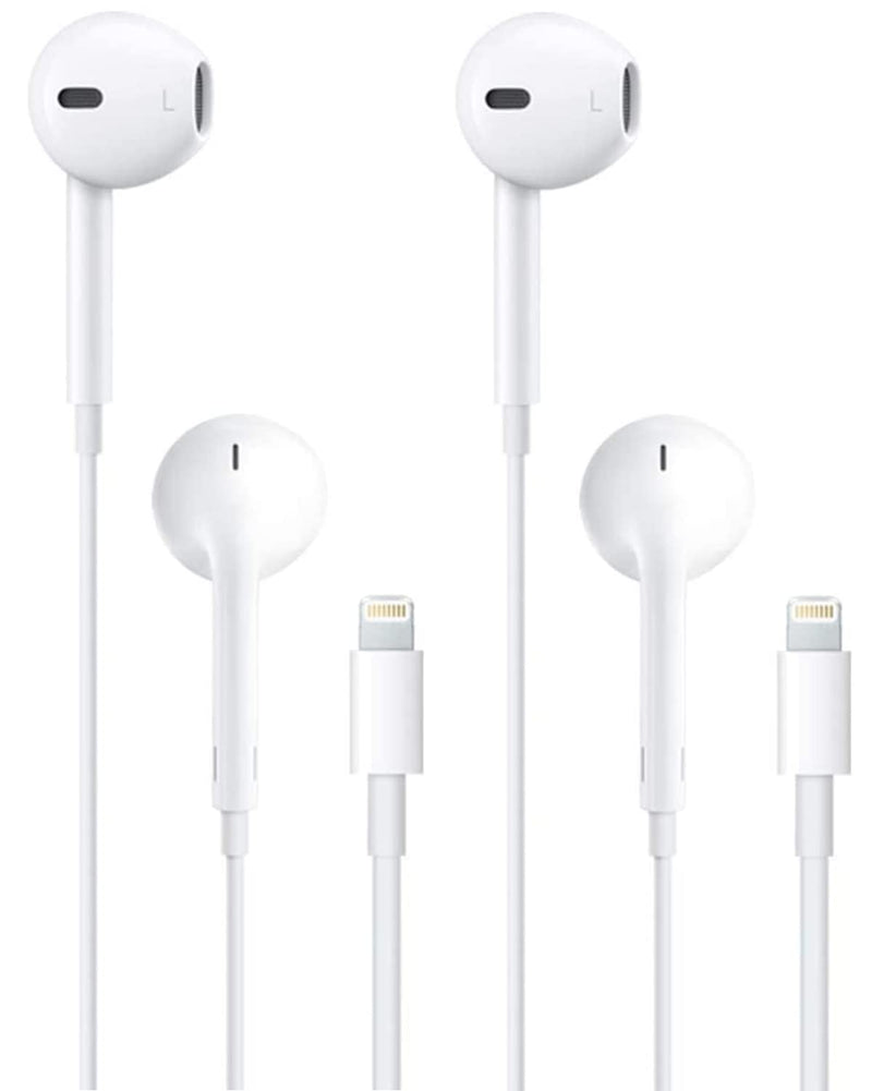  [AUSTRALIA] - Apple Earbuds Headphones Wired with Lightning Connector,2 Pack [Apple MFi Certified](Built-in Microphone & Volume Control) iPhone Earphones Compatible with iPhone 14/13/12/SE/11/XR/XS/X/8/7-All iOS White