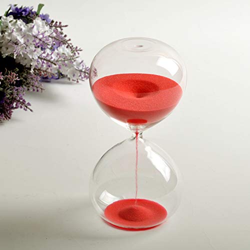 Graces Dawn Super beautiful transparent glass Hourglass Sand Timer 60 minutes with (red) Red - LeoForward Australia
