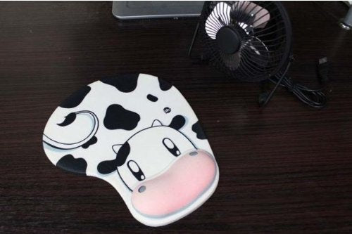  [AUSTRALIA] - Onwon Cartoon Wrist protected Personalized Computer Decoration Gel Wrist Rest Mouse Pad Ergonomic Design Memory Foam Mouse Pad Gel Mouse Pad/Wrist Rest(Cow Style)