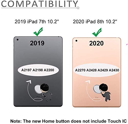 T Phael White Home Button Compatible with iPad 10.2" 2019 iPad 7 7th Gen (A2197 A2198 A2200),2020 iPad 8 8th Gen(A2270, A2428, A2429, A2430) Incl Flex Cable Connector and Screwdriver White(Silver Ring) - LeoForward Australia