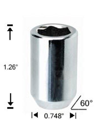 White Knight 2850-4 Chrome Tuner Acorn Lug Nut with Key - 4 Piece - LeoForward Australia