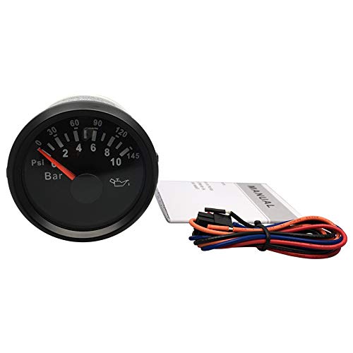  [AUSTRALIA] - ELING Oil Pressure Gauge Meter 0-10bar 0-145Psi 52mm(2") 12V/24V with Backlight