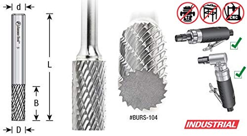 Amana Tool - BURS-104 Solid Carbide Cylindrical Shape with No End Cut 1/2 Dia x 1 4 Sh - LeoForward Australia