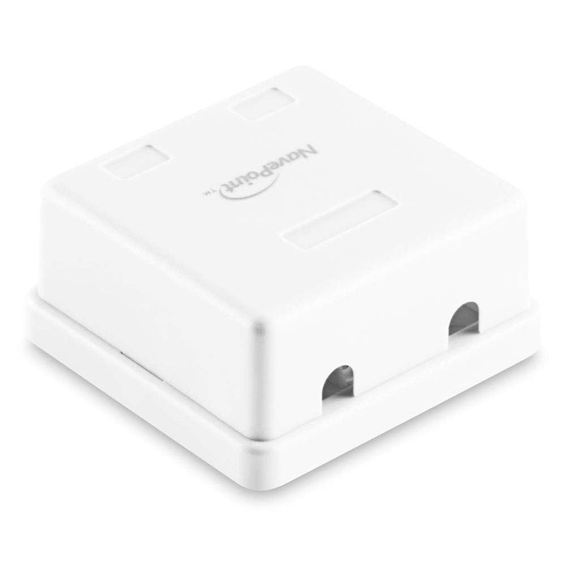  [AUSTRALIA] - NavePoint Keystone Jack Surface-Mount Box 2-Port White, 10-Pack