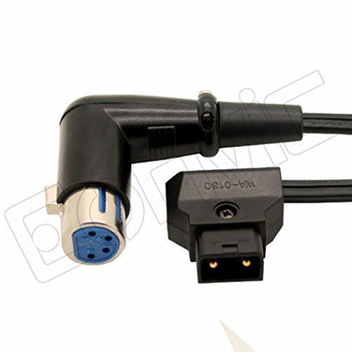  [AUSTRALIA] - Eonvic D-Tap to XLR 4 Pin Right Angle Camera Power Cable for Sony RED Cameras Battery Adapter Plate (Straight Cable) Straight Cable