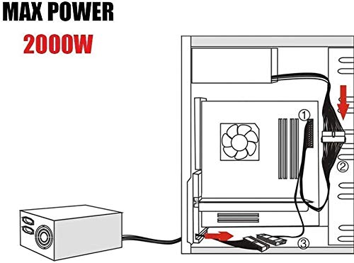  [AUSTRALIA] - Qaoquda Dual PSU Power Supply 24 Pin Adapter Cable for ATX Motherboard 18AWG - 1FT