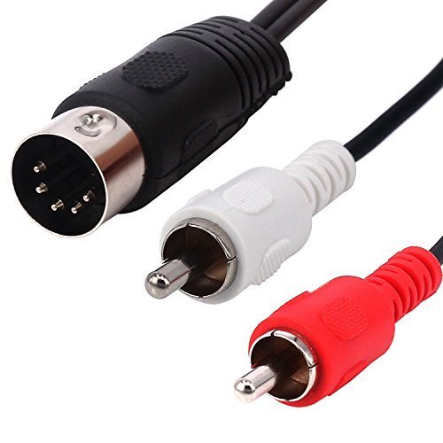 DIN 5 Pin to RCA Cable,Qaoquda 5ft/1.5m 5-Pin Din Male Plug to 2-RCA Male Audio Adapter Cable for Electrophonic Bang & Olufsen, Naim, Quad.Stereo Systems (DIN 5P M-2RCA M) DIN 5P M-2RCA M - LeoForward Australia