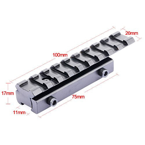  [AUSTRALIA] - dophee 11mm to 20mm Dovetail Picatinny Weaver Rail Extension Adapter Scope Mount Base