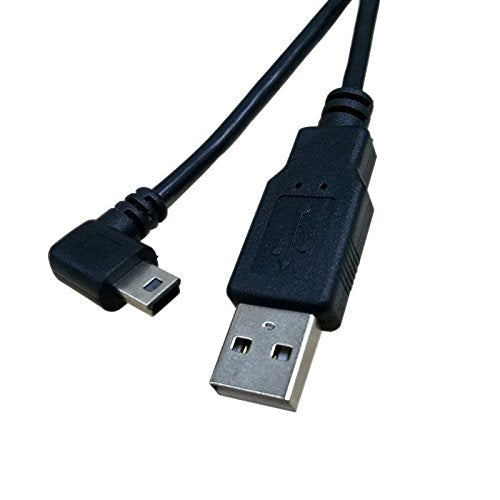  [AUSTRALIA] - LARRITS 10FT 3M USB 2.0 A to Mini B USB 5 Pin Cable 90 Degree Right Angle Data Sync Charge Cord with 5pc Wiring Clips for Garmin Nuvi GPS Car Dash Cam Camera GoPro Hero 4 3