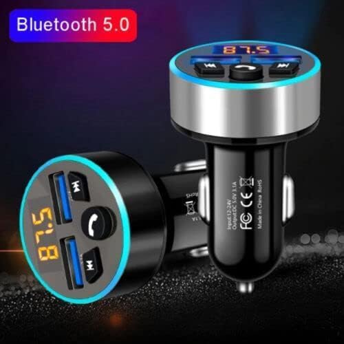  [AUSTRALIA] - Car FM Transmitter, Bluetooth 5.0 Car Radio Audio Adapter MP3 Player, Car Bluetooth Radio Adapter with Dual USB Charger for Phone，and Tablets