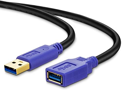  [AUSTRALIA] - USB 3.0 Extension Cable 12Ft, USB 3.0 Extender Cord Type A Male to A Female for Oculus VR, Playstation, Xbox, USB Flash Drive, Card Reader, Hard Drive,Keyboard, Printer, Scanner, Camera and More usb3.0 12ft