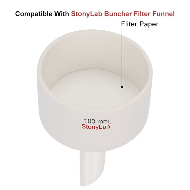  [AUSTRALIA] - Stonylab Quantitative Filter Paper, Pack of 100 Fast Speed Cellulose Filter Paper Round 25 Micron Particle Retention, 94 mm Diameter 94 mm Diameter