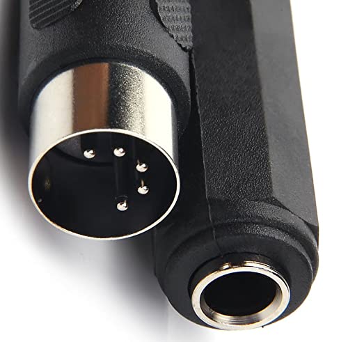  [AUSTRALIA] - Dafensoy 6.35mm(1/4) TRS to 5-Pin DIN MIDI Plug Adapter Extension Cable Socket for Microphone Recording, Mixing, More（1Ft)