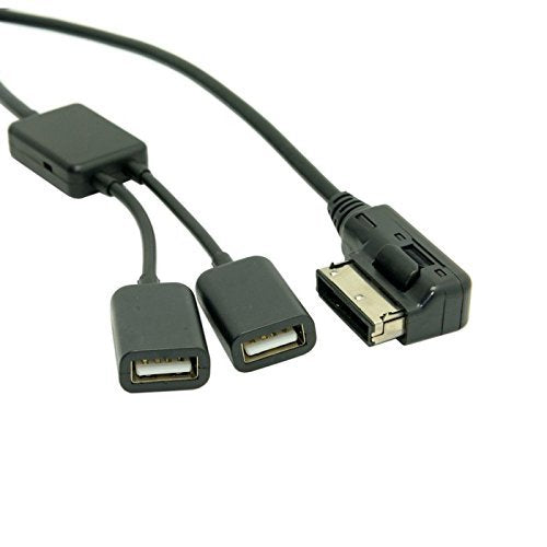 HAIN Compatible for Audi A4 A6 Q5 Q7 VW, Car Media in AMI MDI Dual USB Ports AUX Flash Drive Adapter Cable - LeoForward Australia