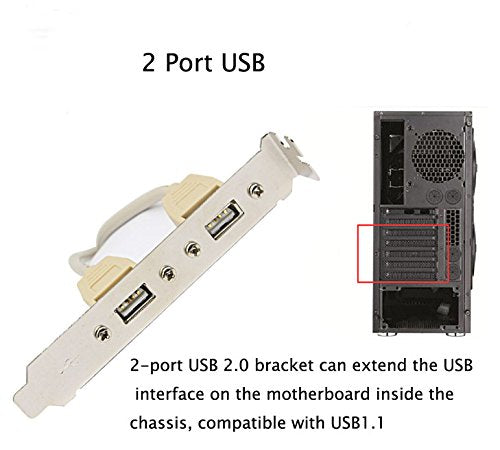  [AUSTRALIA] - SINLOON （2-Pack Computer Cables & Connectors New 2 Port USB 2.0 Motherboard Rear Panel Expansion Bracket to IDC 9 Pin Motherboard USB Cable Host Adapter