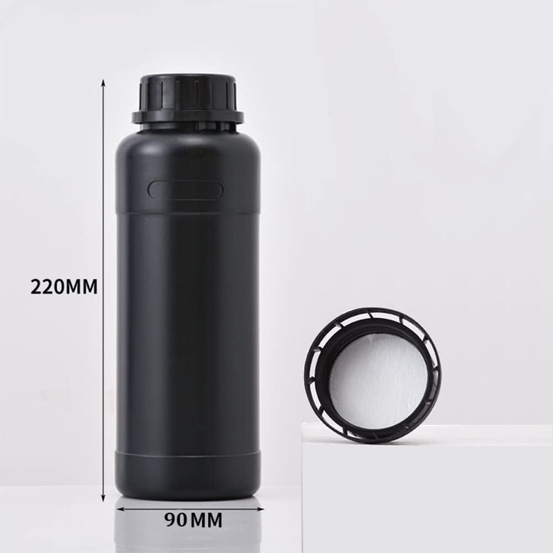  [AUSTRALIA] - 3x1L HDPE Darkroom Chemical Storage Bottles Liquid Container Film Photo Developing Processing Equipment Anti-Light Leakage Laboratory Accessories with Label,Black