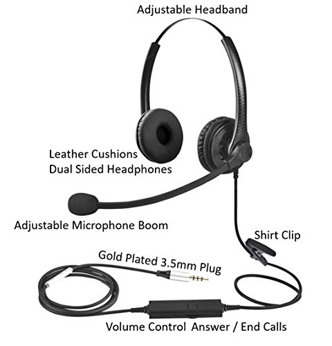  [AUSTRALIA] - 3.5mm Headset + 2.5mm + USB Adapter Headset Microphone for Business Skype Work from Home Call Center Office Video Conference Computer Laptop PC VOIP Softphone Telephone Noise Cancellation Headphone