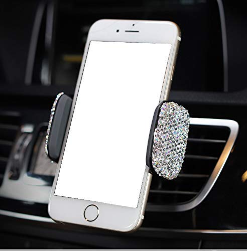 Bestbling Luxury Rhinestone Bling Universal Car Stand Phone Holder Air Vent Car Mount Stand Holder Compatible with iPhone X 8 Plus 7 Plus SE 6s 6 Plus 6 5s 5 4s 4 (Silver) - LeoForward Australia