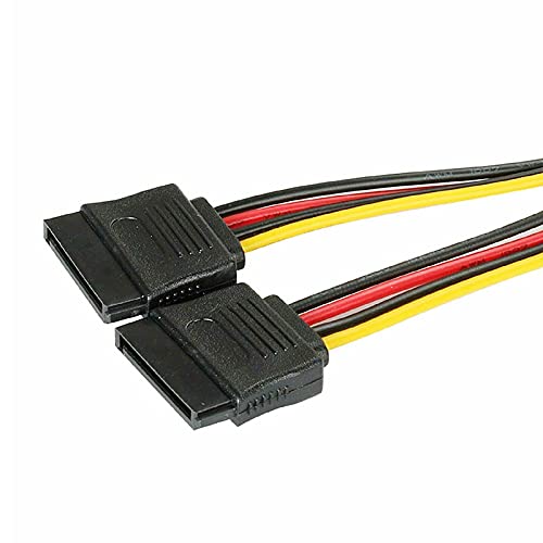  [AUSTRALIA] - Acxico 5Pcs SATA Power 15-pin Y-Splitter Cable Adapter Male to Female for HDD Hard Drive