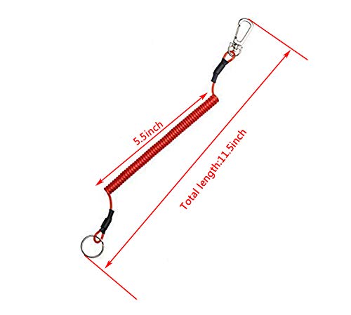  [AUSTRALIA] - Mini Skater 11.5 Inch Safety Fishing Lanyards Ropes Retractable Spring Securing Tools, Random Color 6Pcs