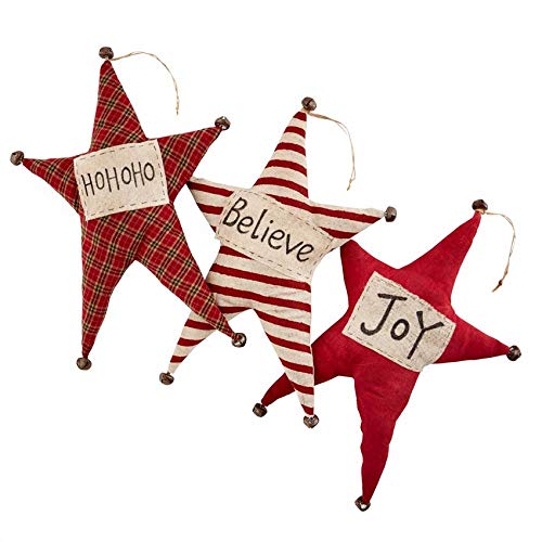  [AUSTRALIA] - Mud Pie Ho Ho Christmas Star Hanger, Red, 16 1/4"" x 11 1/2"""