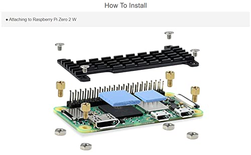  [AUSTRALIA] - waveshare Aluminum Heatsink for Raspberry Pi Zero 2 W/Pi Zero 2 WH/Pi Zero W/Pi Zero WH, Corrosion/Oxidation Resisting, Better Heat Dissipation