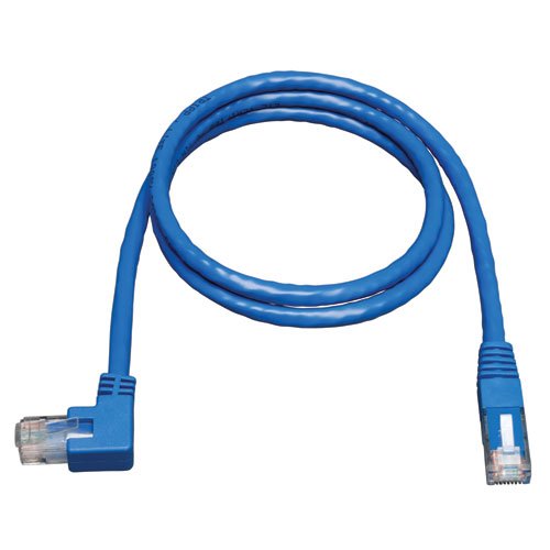  [AUSTRALIA] - Tripp Lite Cat6 Gigabit Molded Patch Cable (RJ45 Left Angle M to RJ45 M) Blue, 10-ft.(N204-010-BL-LA) 10 feet Left Angle Side