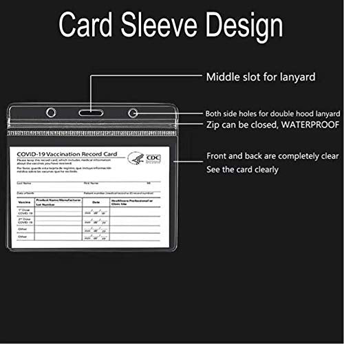  [AUSTRALIA] - 5 Pack-Card Protector 4 X 3 Record Cards Holder Clear Vinyl Plastic Sleeve 3 X 4 with Waterproof Type Resealable Zip and five hooks