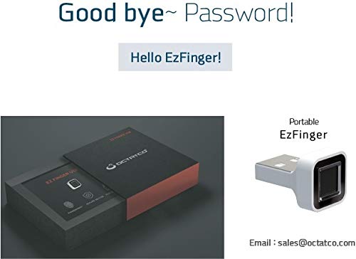 Octatco EzFinger Fingerprint USB Key for Windows 7, 8, 8.1 & 10, Windows Hello, File encryption, Folder Lock, Biometric Authentication - LeoForward Australia