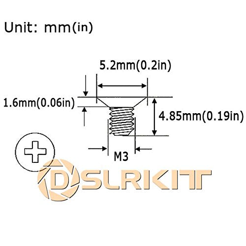  [AUSTRALIA] - DSLRKIT M3 x 5mm Flat Head Screw for 2.5 inches Hard Drive Hot Swap Caddy Tray SSD HDD (Pack of 50)